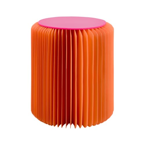 Remember Papierhocker Papillon Orange - klappbarer Sitzhocker - belastbar bis 100 kg - 42 cm hoch ø 36 cm von Remember