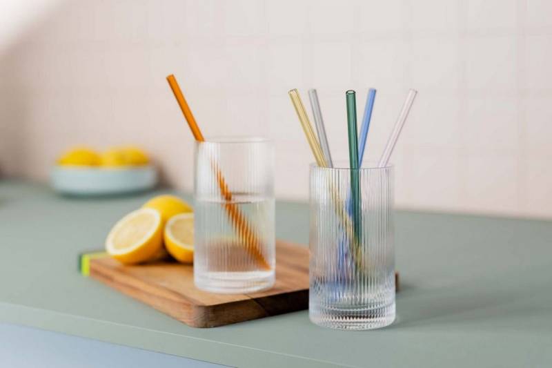 Remember Trinkhalme, Remember bunte Glas Trinkhalme 6-teilig von Remember