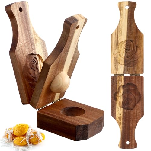 Remerry Tostones Kochbananen-Presse aus Akazienholz, mit zwei eingravierten authentischen karibischen Geschmack, 2-in-1 Tostones Tassen, Küchenhelfer Remerry Tostones Kochbananen-Presse aus Akazienholz, mit zwei eingravierten authentischen karibischen Geschmack, 2-in-1 Tostones Tassen, Küchenhelfer von Remerry