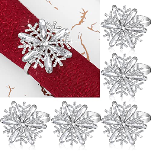 Schneeflocke Serviettenringe Weihnachten Serviettenring Halter Schnalle Strass Kristall Metall Serviettenring Weihnachten Silber Serviettenring für Weihnachten Hochzeit Abendessen Tischdekoration (6, wunderschöner Stil) Schneeflocke Serviettenringe Weihnachten Serviettenring Halter Schnalle Strass Kristall Metall Serviettenring Weihnachten Silber Serviettenring für Weihnachten Hochzeit Abendessen Tischdekoration (6, wunderschöner Stil) von Remerry