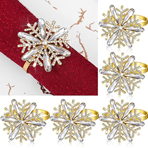 Weihnachten Schneeflocke Serviettenringe Xmas Serviettenring Schnalle Weihnachten Gold Serviettenring Halter Perle Kristall Strass Metall Serviettenring für Weihnachten Hochzeit Abendessen Tischdekoration (6, Kristallstil) Weihnachten Schneeflocke Serviettenringe Xmas Serviettenring Schnalle Weihnachten Gold Serviettenring Halter Perle Kristall Strass Metall Serviettenring für Weihnachten Hochzeit Abendessen Tischdekoration (6, Kristallstil) von Remerry