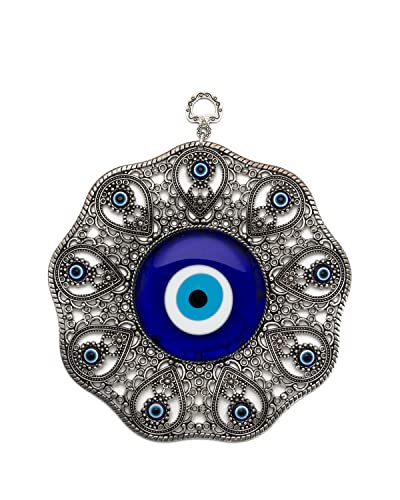 Remi Bijou Wanddeko Wandschmuck Deko - Böser Blick Nazar Boncuk Evil Eye - Rund - Schleife - Glücksbringer blaues Auge von Remi Bijou
