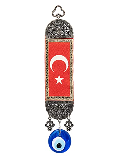 Remi Bijou Wanddeko Wandschmuck Deko aus Stoff und Metall mit Nazar Boncuk, Türkisches Auge, Halbmond, Ay Yildiz (Ay Yildiz) von Remi Bijou