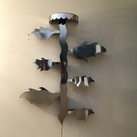 Vintage Moderne Chrom Baum Design 7 Regal Dekorative Objekt Display Mit Beleuchtung Wandhalterung - Ende Der 60Er Anfang 70Er Jahre von RemiDanielleModern