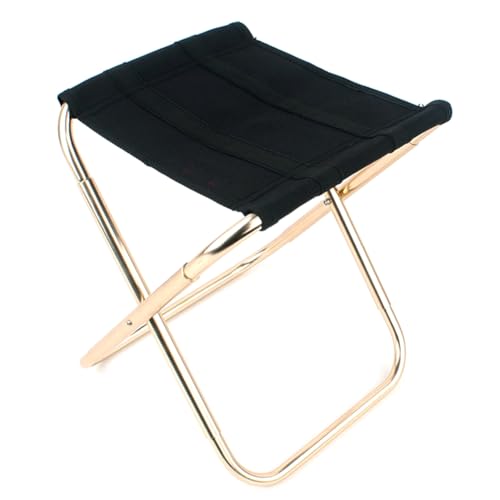 Remingtape Klappbarer Campinghocker für Den Außenbereich, Goldener Stuhl Aus Aluminiumlegierung mit Tasche, Sitz, Angeln, Camping, Langlebig, Schwarz von Remingtape