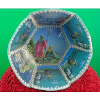 Vintage Retro Handgemachte Grüße Karten Weihnachten Feiertags-Korb-Aufbewahrungs-Behälter 50Er 60Er Jahre Mid Century Lg Crocket Krippe Akzent von ReminiscingVintage