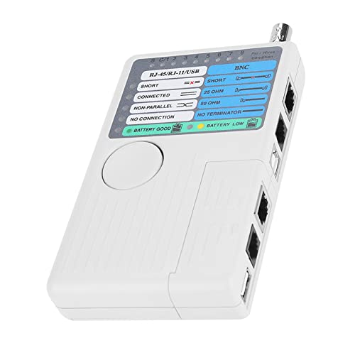 Netzwerkkabeltester 4-in-1 tragbarer LAN Netzwerkkabeltester Remote RJ11 RJ45 USB BNC für UTP STP-Kabel von Akozon