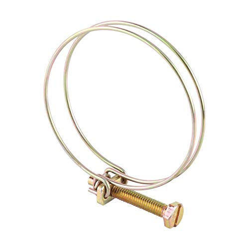 Schlauchschellen 10 stücke Einstellbare Doppel Draht Wasserschlauch Barb Clamp Rohr Clip Hoop Sanitärverschluss(64mm(59-64) von Akozon