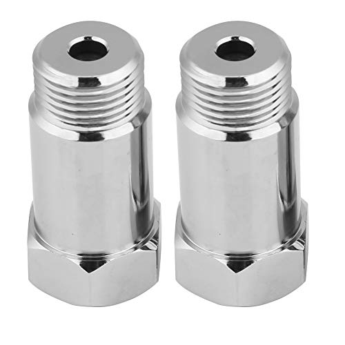 o2 oxygen sensor spacer + Sauerstoffsensor 2Pcs 45mm M18 * 1.5 Motorlicht-Eliminator-Adapter O2 prüfen Sauerstoff-Sensor-Extender-Abstandshalter Silber von Akozon