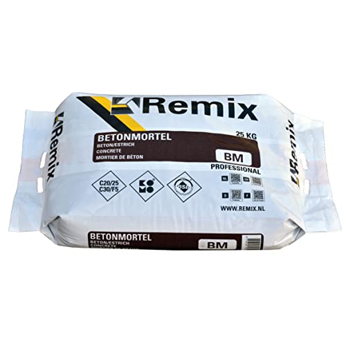 Remix Beton/Estrich 0/8mm - ein hydraulisch erhärtender zementärer Trockenbeton C20/25 | 25 kg/PE-Sack von Remix