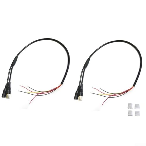 2 x 60 cm Strom-Videokabel mit BNC-Buchse und DC 5 5 x 2 1 Buchsen für Überwachungskameras mit 2-poligen und 3-poligen Terminals für Systemkompatibilität (schwarz x 2P2.0 + 3P1.5) von RemixAst