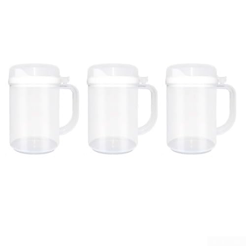 3er-Pack kindersichere 650 ml Krüge mit sicherem Deckel, einfaches Ausgießen, tropffreier Ausgießer, Kunststoff-Krüge für Wasser, Milch, Saft, auslaufsichere Behälter für Kinder zu Hause, Kindergarten von RemixAst