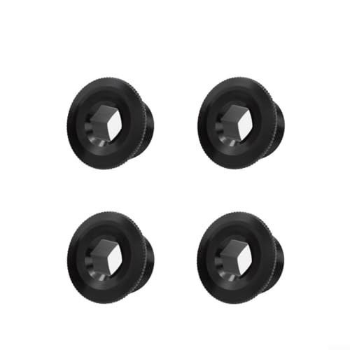 4 Stück Fahrrad-Kurbelabdeckung mit Befestigungsschrauben aus Aluminiumlegierung für 18 mm, 19 mm und 20 mm Kurbelgrößen (19 mm schwarz) von RemixAst