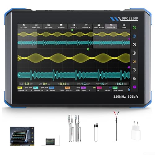 4-in-1 Flat Oscilloscope, Handheld Oscilloscope Signal Generator 3.7V 800MAh Portable Spectrum Analyzer, Supports Up To 500 Waveform Data And 90 Image Storage(EU) von RemixAst