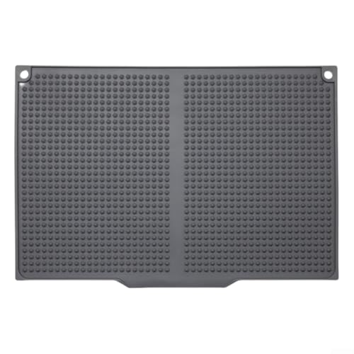 Abtropfmatte aus Silikon mit Ablauflippe 45 x 31 cm für Küchengeschirr-Organisation (schwarz) von RemixAst