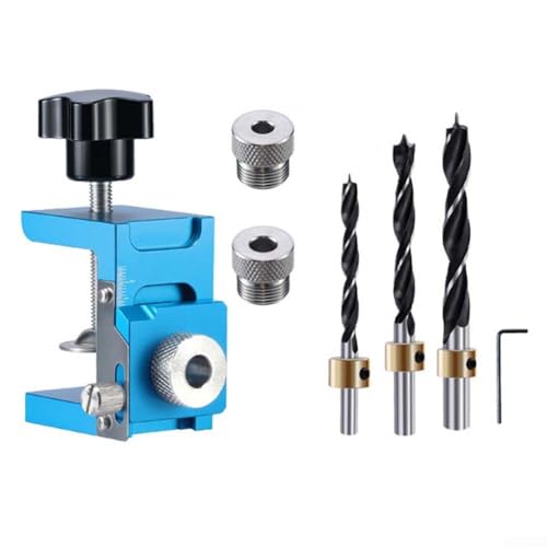 Aluminiumlegierung Schranktür-Installationsvorrichtung, verstellbarer vertikaler Klemmpositionierer mit Frontskala, Holzbearbeitungsbohrerführungsschablone für 6/8/10/12 mm Bits(b) von RemixAst