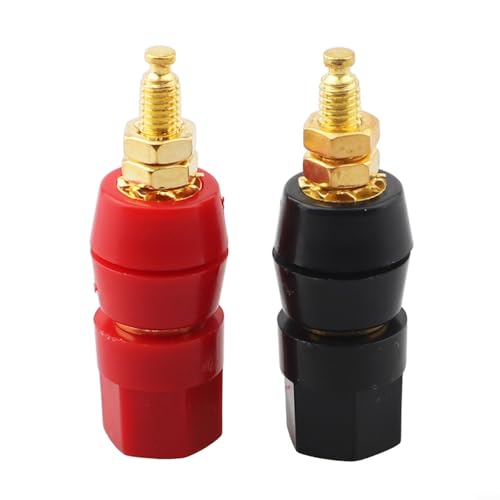 Audio 4 mm Lautsprecher Binding Post Terminal 1 Paar für Bananenbuchse Adapter mit Zinklegierung und Kunststoffkomponenten von RemixAst