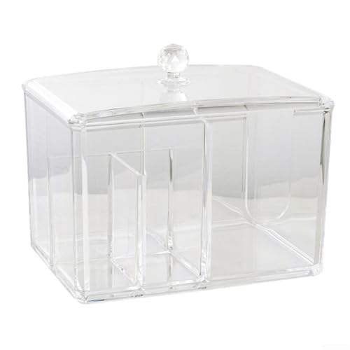 Aufbewahrungsbox aus Baumwolle mit transparentem Acryl-Design und staubdichtem Deckel, Organizer für Wattepads, Tupfer und kleine Schönheitsprodukte (Baumwollbox) von RemixAst