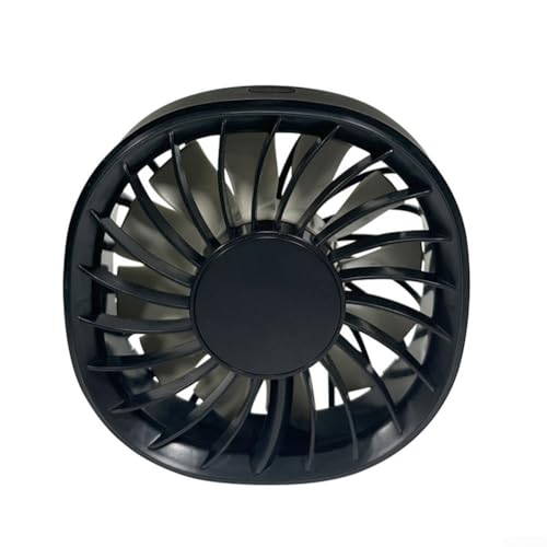 Auto-Steckdose für Mini-Ventilator, kompaktes Design mit einstellbaren Geschwindigkeiten und eingebautem hellem Licht für Sicherheit (schwarz) von RemixAst