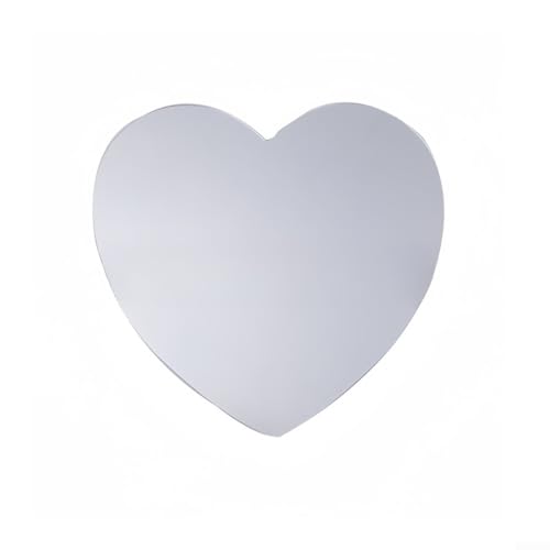 Autohesion Spiegel in Herzform für Wohnzimmer Schlafzimmer Hochauflösendes Acrylglas 20 x 20 cm / 30 x 30 cm / 40 x 40 cm Silber (20 cm) von RemixAst