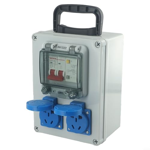 Bauwand-Stromverteiler 10A 250V 2P mit Schalter mit wasserdichtem Stecker und mehreren Montageschrauben (A) von RemixAst