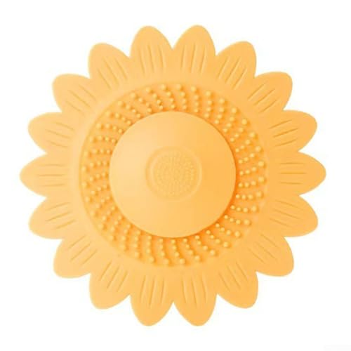 Charming Flower Shaped Drain Cover Silicone for Efficient For Bathroom Use and Control (Yellow) von RemixAst