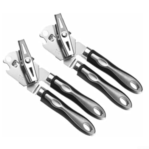 Dosenöffner, ergonomischer, rutschfester Griff, glatter Kantenschnitt, eingebauter Deckelmagnet, integrierter Flaschenöffner, Handbuch für Küche, Zuhause und Außenbereich (2 Stück) von RemixAst