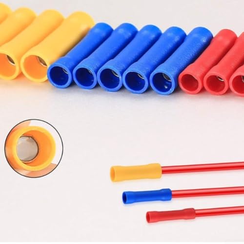 Electrical For Wire Connector Set 200 pcs heat shrink tubing BV1 25 BV2 BV5 with PVC insulation and brass core terminals to reduce power loss and improve conductivity (D) von RemixAst