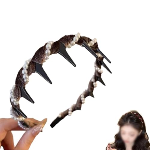 Elegantes Perlenhaarband Vintage High Cranium Design für Hochzeiten und den täglichen Gebrauch Bequeme Passform mit Build (Curry farbige Perlen) von RemixAst