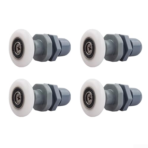 Ersatzrollen für Duschtüren, 4 Stück, mit Rollen mit 19 mm Durchmesser für reibungsloses Gleiten und verstellbare Türausrichtung (20 mm) von RemixAst