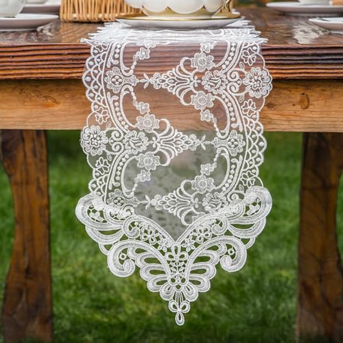 Exquisite Spitzen-Tischmatte mit elegantem Design, verschönert Ihre Inneneinrichtung (26 x 70 cm) von RemixAst