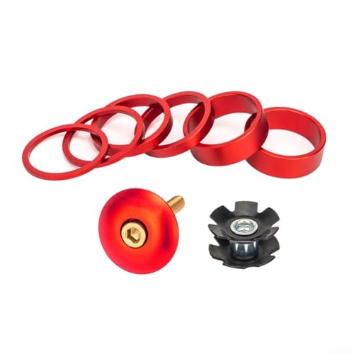 Fahrrad-Headset-Unterlegscheibe, verschiedene Größen, aus leichter Aluminiumlegierung (rot) von RemixAst