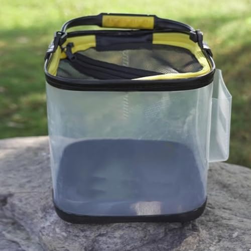 Fischerei-Wassereimer, faltbares Design, transparentes verdicktes PVC-Material mit 5 m Seil, erhältlich in 5L/8L/10L/13L Kapazitäten für Camping, Wandern und Outdoor (C) von RemixAst