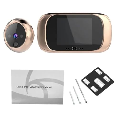 Intelligente digitale Türspion mit 7,1 cm (2,8 Zoll) Bildschirm, automatische Fotoaufnahme, Weitwinkelobjektiv, batteriebetrieben, Türspion für Heimsicherheitsüberwachung (Gold) von RemixAst