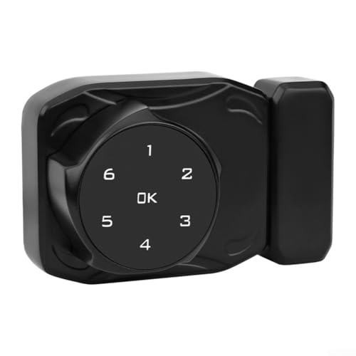 Intelligentes elektronisches Passwortschloss, Niederspannungs-Alarm-Kombinationstürschloss, wiederaufladbar, doppelte Öffnung, Glastürschloss, für verschiedene Glasstärken (3–12 mm) (Typ C schwarz) von RemixAst