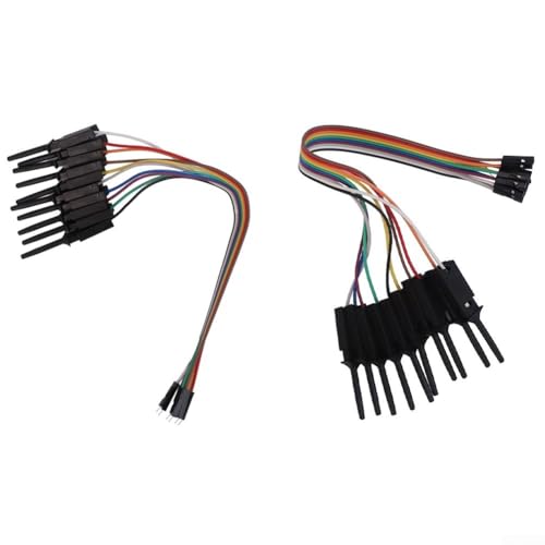Kompaktes Logik-Analysator-Sonden-Set, 20 cm Kabel mit männlichen und weiblichen Klemmverbindern (schwarz) von RemixAst