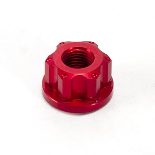 M9 Bike Track Radmuttern mit Unterlegscheibe für Fahrradnabenachse geeignet für tot fliegende Naben sichere und stabile Stahlausführung (Rot) von RemixAst