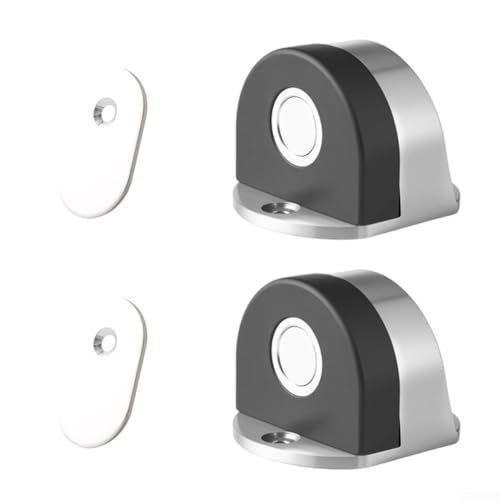 Magnetischer Türstopper aus Edelstahl mit zwei Installationsmöglichkeiten, entworfen, um Türen an Ort und Stelle zu sichern als zuverlässige hintere Begrenzer (Silber) von RemixAst