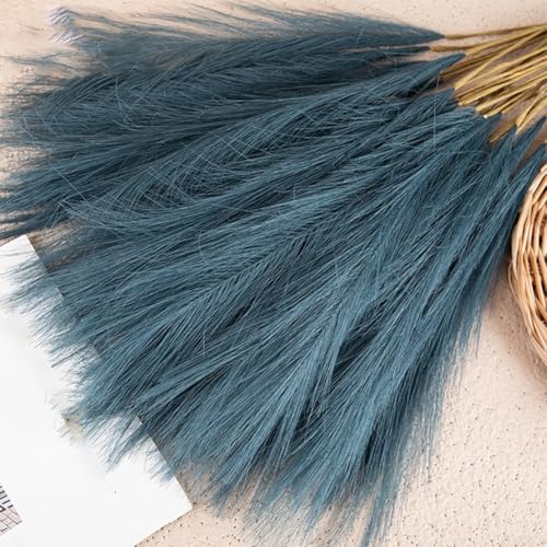 Mini Pampas Schilf Gras Kunstblumen für Event und Hochzeit Dekoration, realistische und lang anhaltende florale Akzente (Dunkelblau) von RemixAst