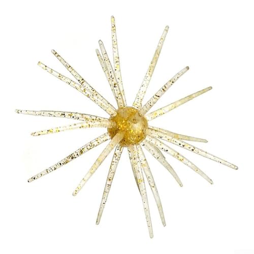 PVC Seeigel Angelköderwürmer bei 110 mm mit innovativem schwimmendem Design und 24 Grasröcke (3# Flash Gold) von RemixAst