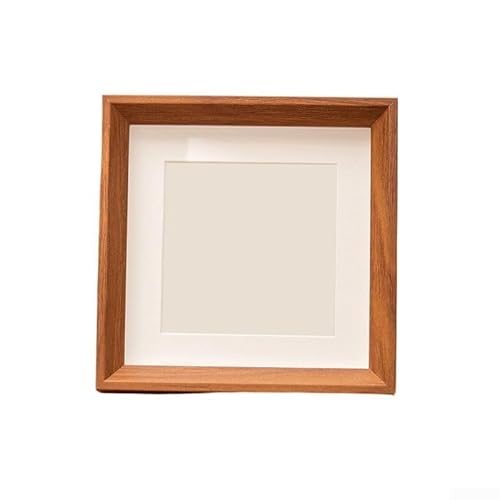 Quadratischer Mini-Bilderrahmen aus Holz, passend für Acrylplatten und zum Präsentieren von Fotos auf dem Schreibtisch oder für Wände, mit Rücklaschen für einfachen Zugriff auf Fotos (Teakholz) von RemixAst