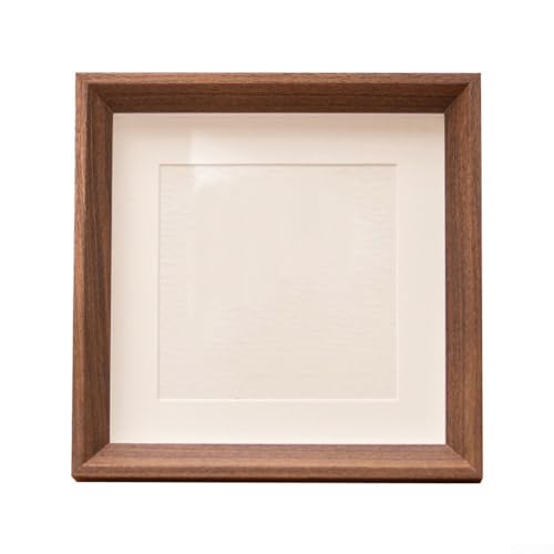 Quadratischer Mini-Bilderrahmen aus Holz, passend für Acrylplatten und zum Präsentieren von Fotos auf dem Schreibtisch oder für Wände, mit Rücklaschen für einfachen Zugriff auf Fotos (Walnussfarbe) von RemixAst