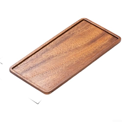 Rechteckige Servierplatte aus Walnussholz, minimalistisches nordisches Serviertablett mit abgerundeten Ecken, polierte Oberfläche für Tee, Desserts, Obst und Heimessen (A) von RemixAst