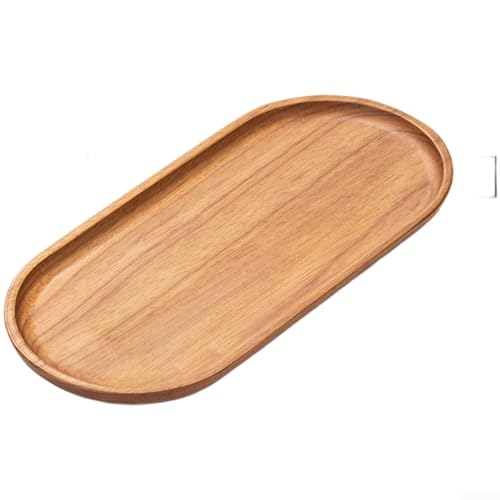 Rechteckige Servierplatte aus Walnussholz, minimalistisches nordisches Serviertablett mit abgerundeten Ecken, polierte Oberfläche für Tee, Desserts, Obst und Heimessen (C) von RemixAst