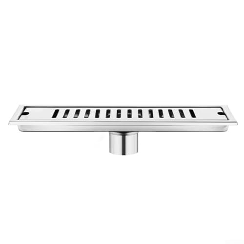 Rechteckiger Duschablauf aus Edelstahl 304, mit großem Fassungsvermögen und geruchsdichtem Design, passend für 40 mm, 50 mm, 75 mm Badezimmerrohre, gebürstetes Chrom (30 cm) von RemixAst