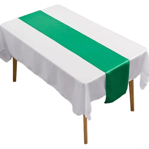Satin-Tischläufer, entworfen für Hochzeiten und Bankette mit modernem Flair (grün) von RemixAst