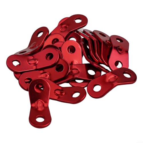 Set mit 20 Spannschnüren aus Aluminiumlegierung für Outdoor-Zelte und Überdachungsseile, Spannung und Längenanpassung (rot) von RemixAst