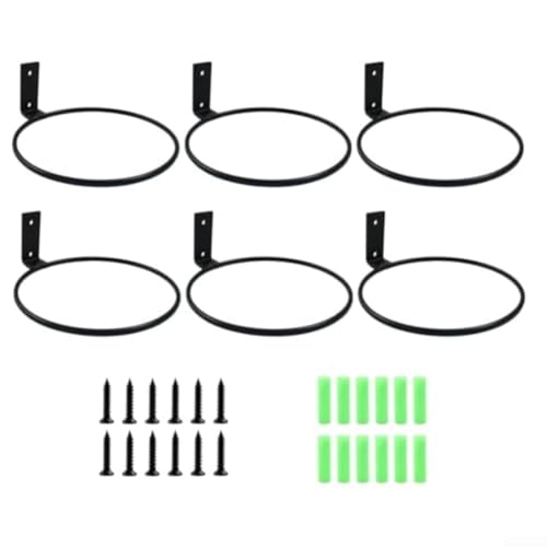 Set mit 6 Blumentopfhalterringen, Wandmontage, Pflanzenaufhänger-Ringe, 12,7 cm Durchmesser, rostbeständige Halterungen mit Schrauben für sicheren Innen- und Außenbereich von RemixAst
