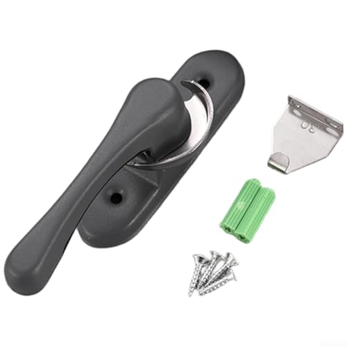 Sicherheitshaken aus Edelstahl mit Halbmondschloss und Schiebetüren, mit verstärktem Verriegelungsmechanismus für Aluminium und Kunststoffstahl (1 grau) von RemixAst