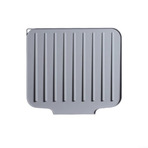 Silikon-Abtropfmatte, rutschfeste Küchentheke, Abflusspad mit erhöhtem Rillen-Design für schnelle Luftzirkulation und Feuchtigkeitsmanagement, 35 x 30 cm (grau) von RemixAst